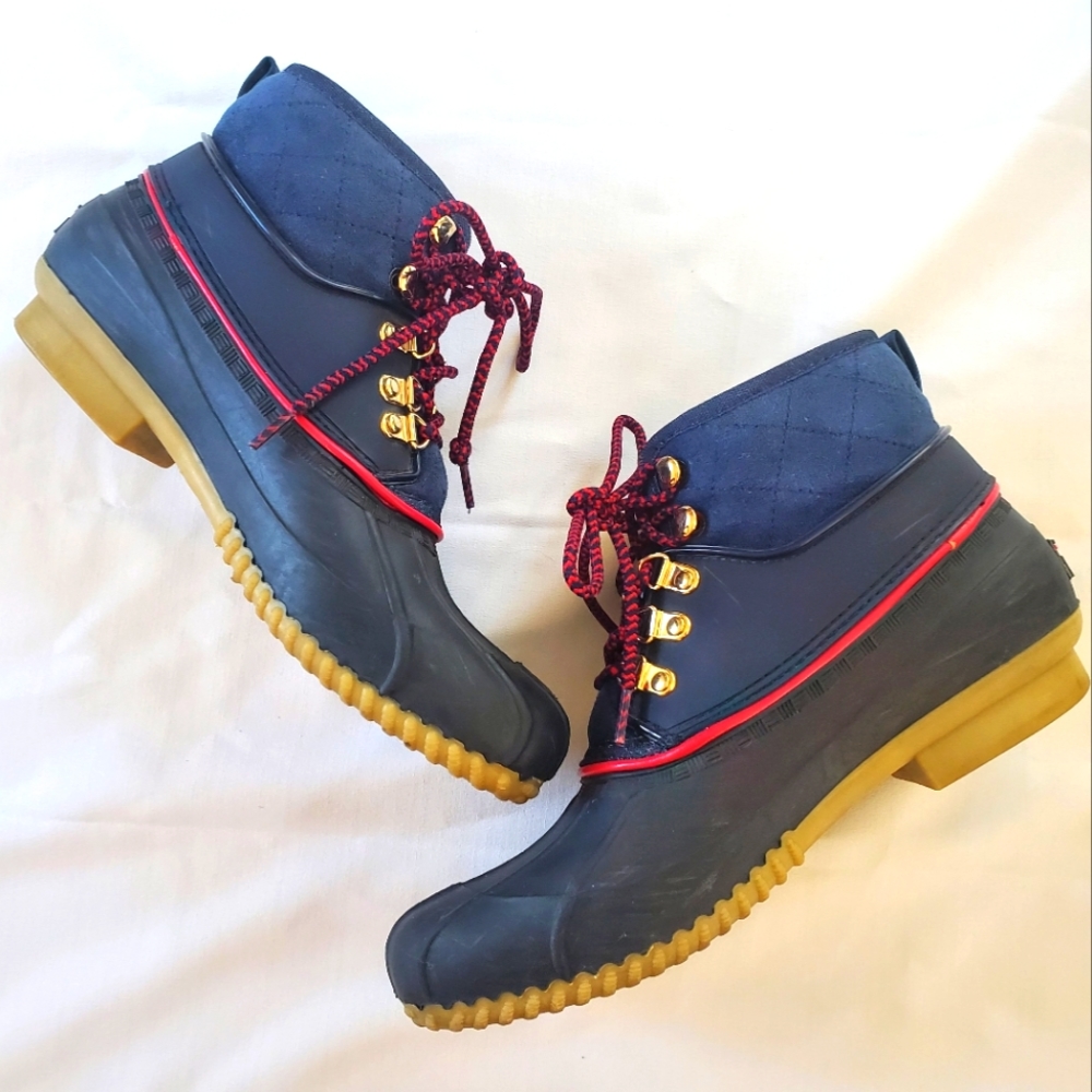 SOLD! No Longer Available:Tommy Hilfiger Womens Duck Boots Lace Up Utility Boots - Picture 1 of 9